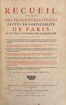 COMBES (Pierre de). Recueil tiré des procédures civiles fait…