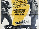 a movie poster for the western western film, the lone gun and the liberty valance