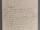 une vieille lettre écrite à la main sur un morceau de papier avec une écriture dessus