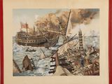 an image of a painting of a ship in the water