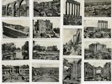 une vieille photo en noir et blanc issue d'une série de clichés représentant des ruines antiques