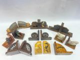 a lot of small wooden toys that are on a table