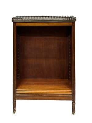 an image of a wooden shelf with a basket on top of it