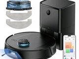 an image of a robotic vacuum cleaner with a remote control