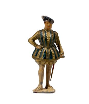 a figurine of a man with a hat and a cane