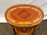 a small table with a decorative design on it