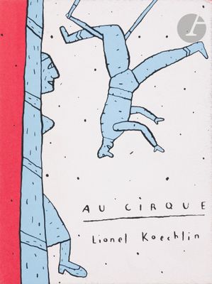 an illustration of a man falling off a rock with an apple in the background