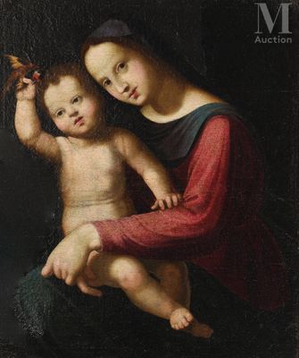 an image of a painting of a woman holding a baby in her lap