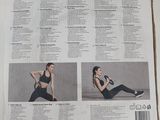 the back of a magazine with a picture of a woman in a sports bra top and leggings