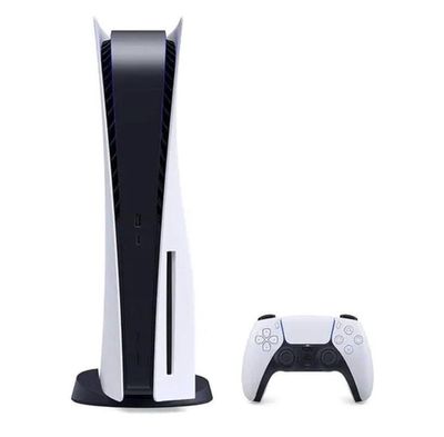 a video game console and a game controller on a stand