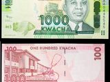 four different bills of different colors and shapes on a black background