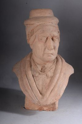 buste d'un homme portant un turban sur la tête
