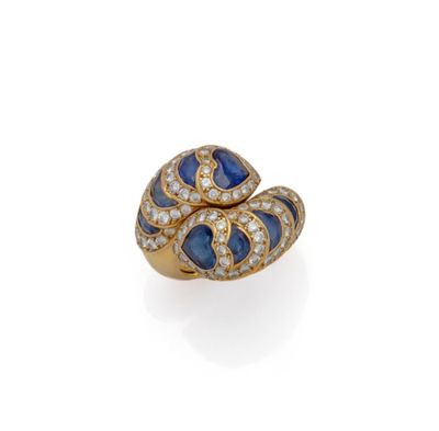 a sapphire and diamond ring, by van cleef
