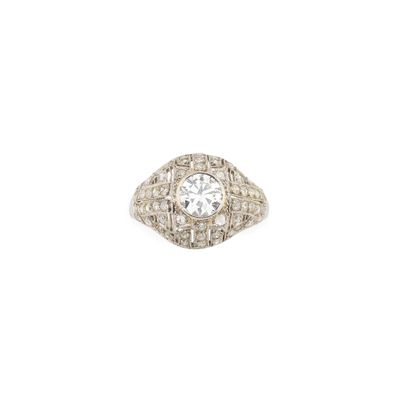 a diamond and white gold ring