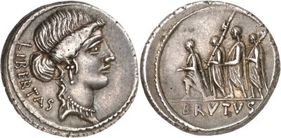 a silver coin with an image of a woman on it