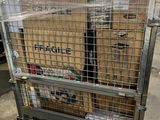 a cart that has some boxes on top of it