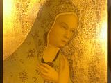 an image of a painting of a woman holding a rosary in her hands