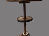 an image of a small table with a wooden top and a wooden base