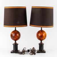 Paire de lampes de table italiennes ornées d’un décor imitat… (photo 5)