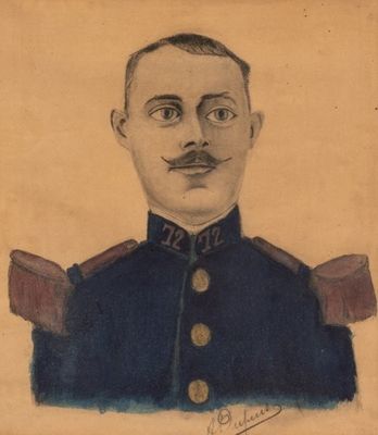portrait of a man in a military uniform with a mustache and moustache