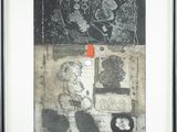painting of a black and white picture of a man and a woman