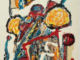 l'image d'un tableau représentant un vase contenant des fleurs