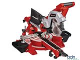 a close up of a red and black miter saw on a white background