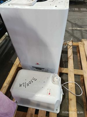 an image of a washing machine sitting on top of a pallet