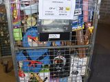 a metal cart with a lot of items in it