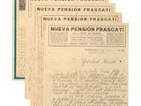 un lot de trois vieux papiers comportant des inscriptions manuscrites