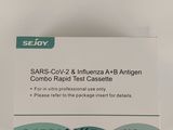 a white box with a label on it that says sars - cov2 and influenza a - antigen