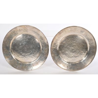 pair of silver plate on white background with white background
