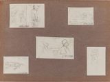 dessins représentant un homme et une femme dans différentes poses, sur papier