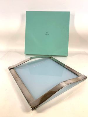 tiffany tiffany blue square tray with silver frame