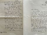 letter written in french on a piece of paper with a picture of a horse