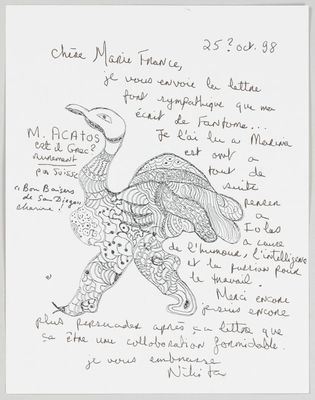a drawing of an ostrich on a piece of paper