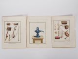three books with illustrations of different types of objects on them