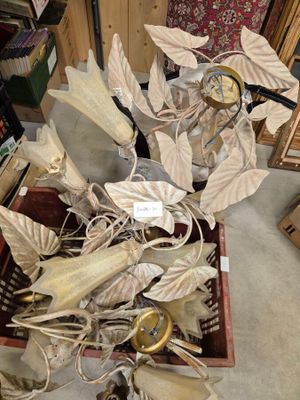 un panier rempli d'objets divers posé par terre