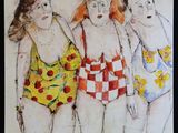 tableau représentant trois femmes en maillot de bain debout les unes à côté des autres