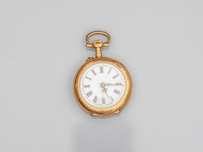 an image of a gold pocket watch with roman numerals on the face