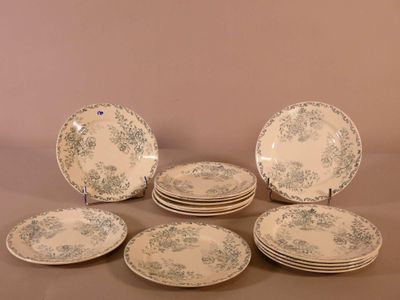 a group of plates that are sitting on a table