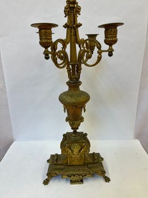 Important Candelabre EN Bronze Xix° A Qiatre Lumieres. Socle…