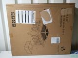 a cardboard box sitting on top of a white table