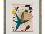 a painting of a bird and a bird on a white background