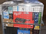 a metal cart with several boxes on top of it