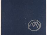 an image of a blue book with a silver logo on it