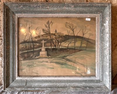 Dessin réhaussé Henry ALGAN 1948 - Photo 1