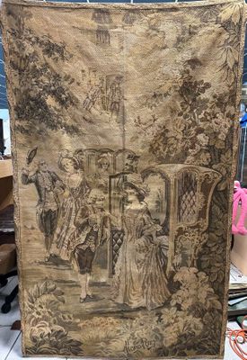 Lot de cinq tableaux. On joint une tapisserie mécanique d'ap…
