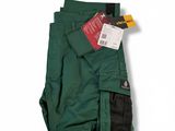 green cargo pants with a tag on the back of the pants