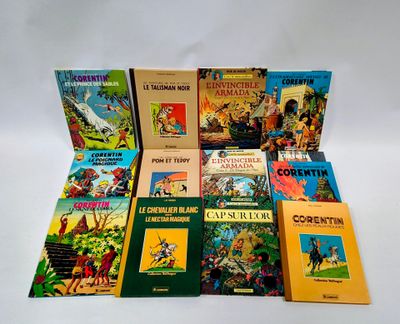 CORENTIN et divers : 13 albums cartonnés, dont 4 dos toilé :…